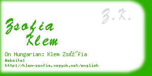zsofia klem business card